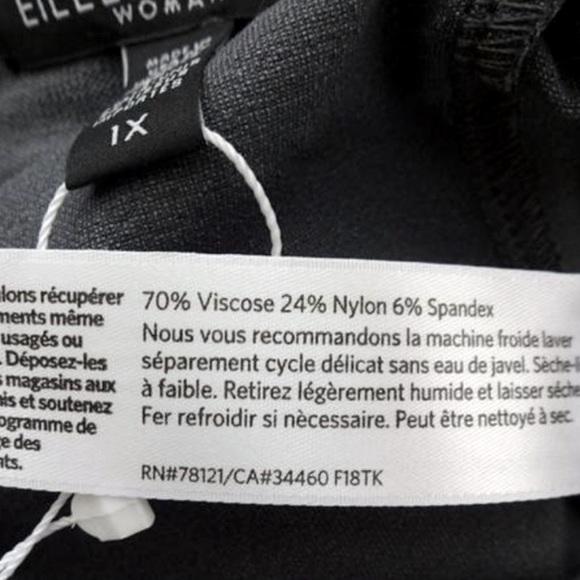 Eileen Fisher Ankle Pants Stretch Crepe 1X Gray Straight Leg Stretch Crepe NWT - Picture 11 of 15